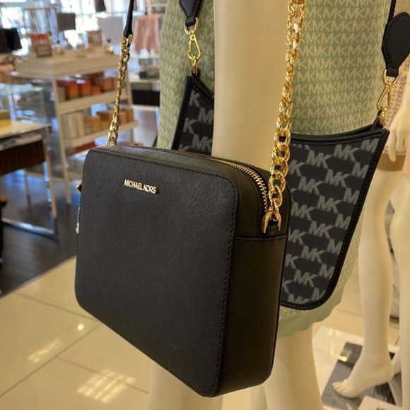 Michael Kors Jet Set Item Large East West Zip Crossbody Leather Black - Picture 16 of 16